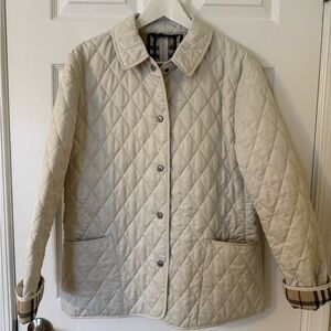 Burberry Light Tan/Grey Quilted Puffer Jacket